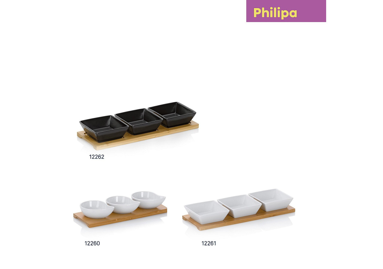 Set de 3 Bols Philipa - Porcelaine et Bambou - KE 122613 - Kela Keuken