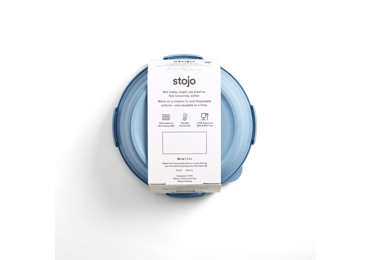 Bol Pliable avec Couvercle - 1,1L en silicone et plastique recyclable - ST 130097 - Stojo