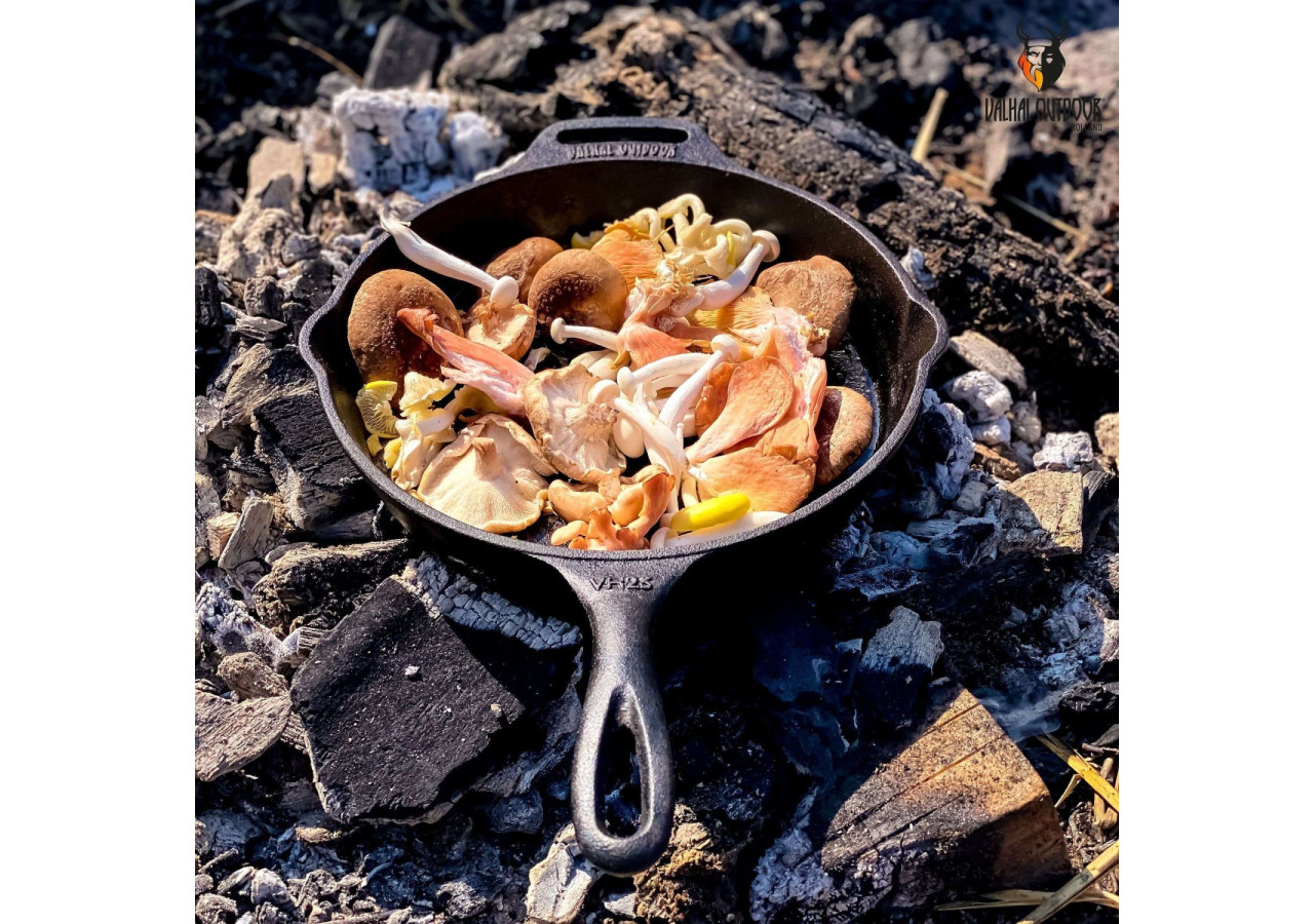 Poêle Skillet en Fonte - 25 cm, idéale pour cuisson haute température - VH 497761 - Valhal