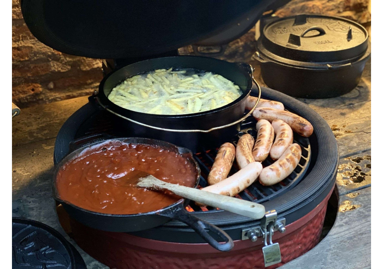 Poêle Skillet en Fonte - 25 cm, idéale pour cuisson haute température - VH 497761 - Valhal