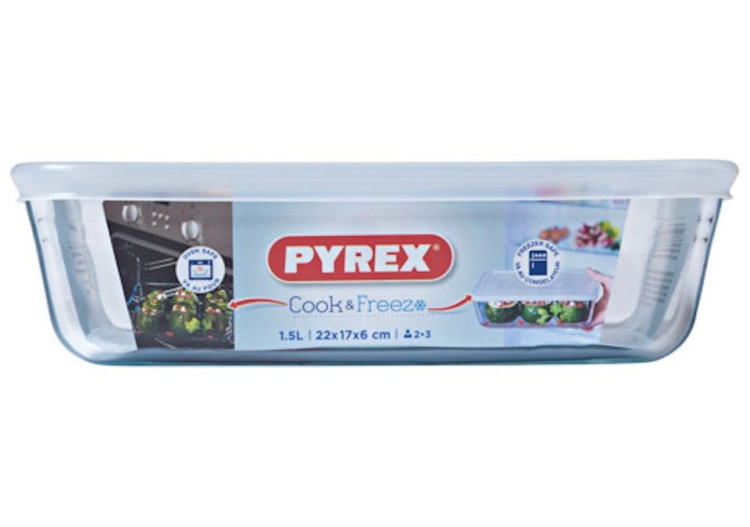 Sceau Cook & Freeze - Verre 22 x 17 cm avec couvercle hermétique - PY 000711 - Pyrex 2