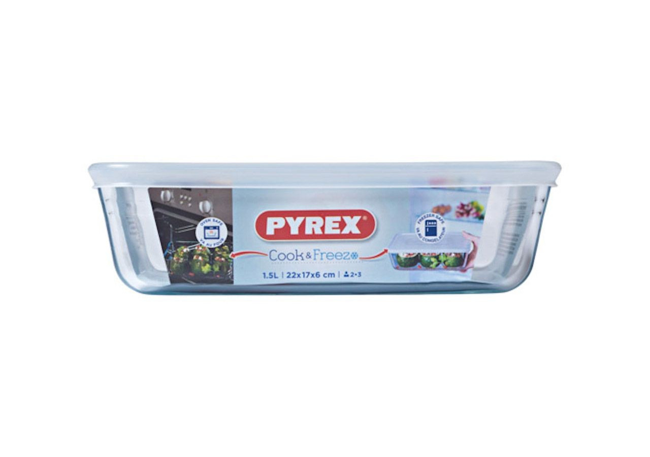 Sceau Cook & Freeze - Verre 22 x 17 cm avec couvercle hermétique - PY 000711 - Pyrex