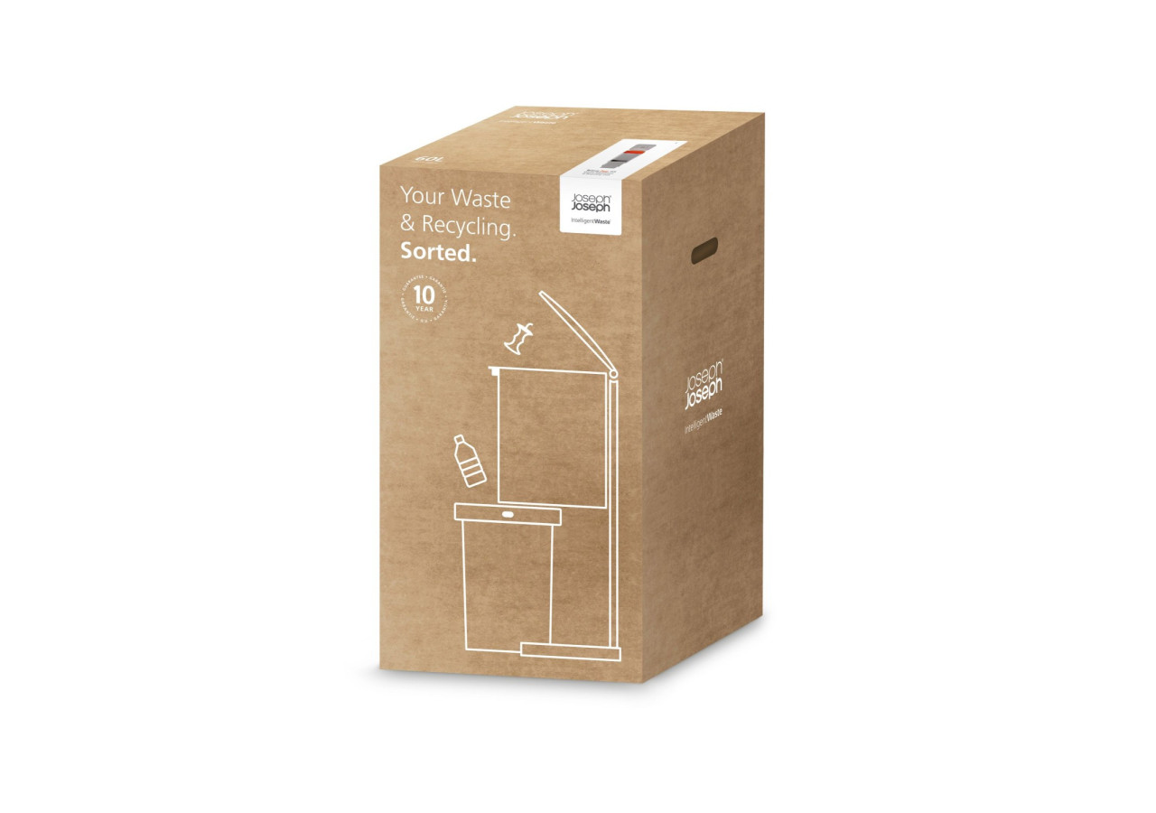 Poubelle Totem Pop - 2 compartiments de 30 litres pour un tri facile - JJ 001716 - Joseph Joseph