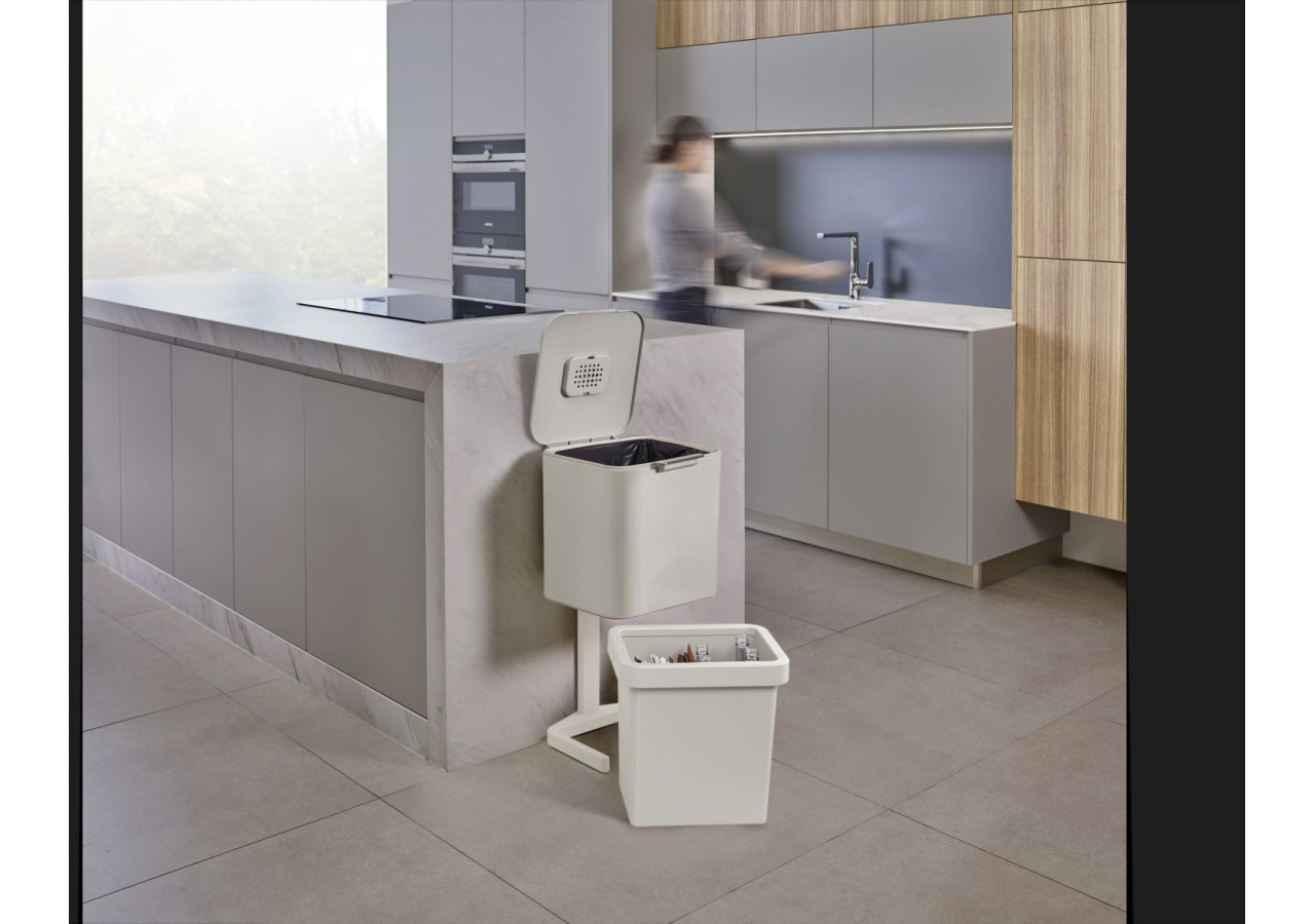 Poubelle Totem Pop - 2 compartiments de 30 litres pour un tri facile - JJ 001716 - Joseph Joseph