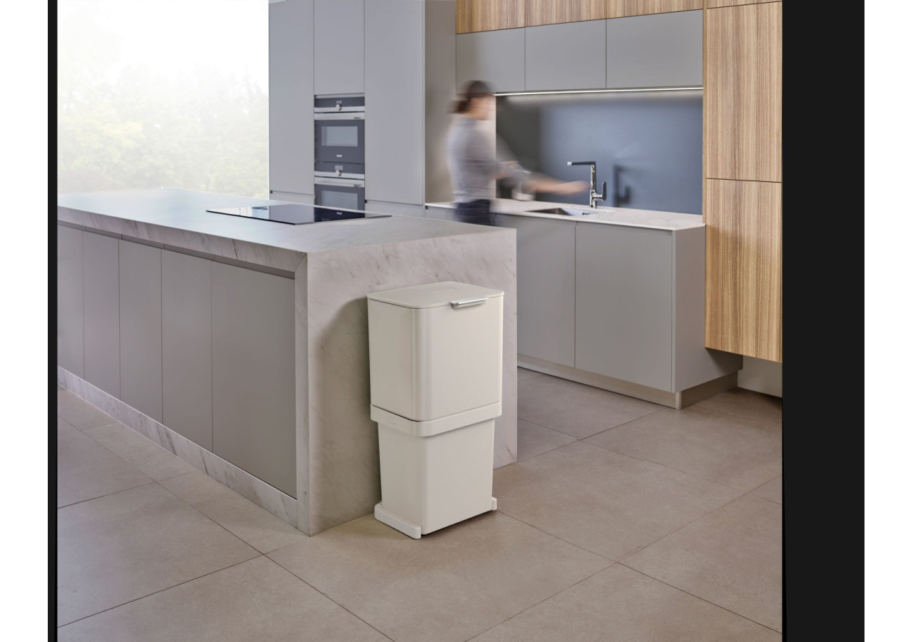 Poubelle Totem Pop - 2 compartiments de 30 litres pour un tri facile - JJ 001716 - Joseph Joseph