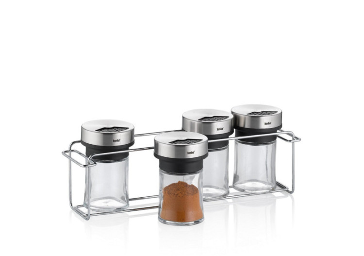Support à épices Miko - Avec 5 pots à épices en acier inoxydable - KE 116131 - Kela Keuken