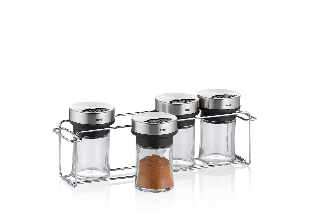 Support à épices Miko - Avec 5 pots à épices en acier inoxydable - KE 116131 - Kela Keuken