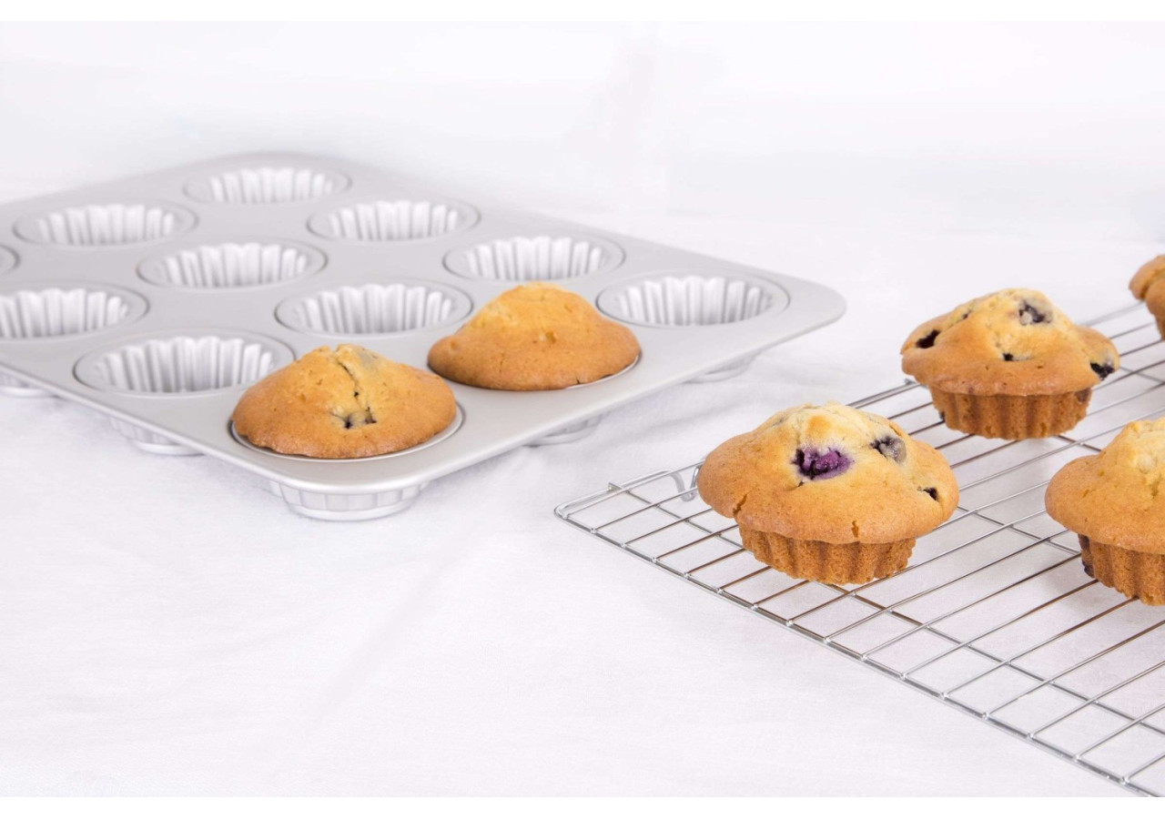 Moules à Cupcakes Mini Wham PushPan - 12 Pièces en Aluminium - WH 534607 - Wham