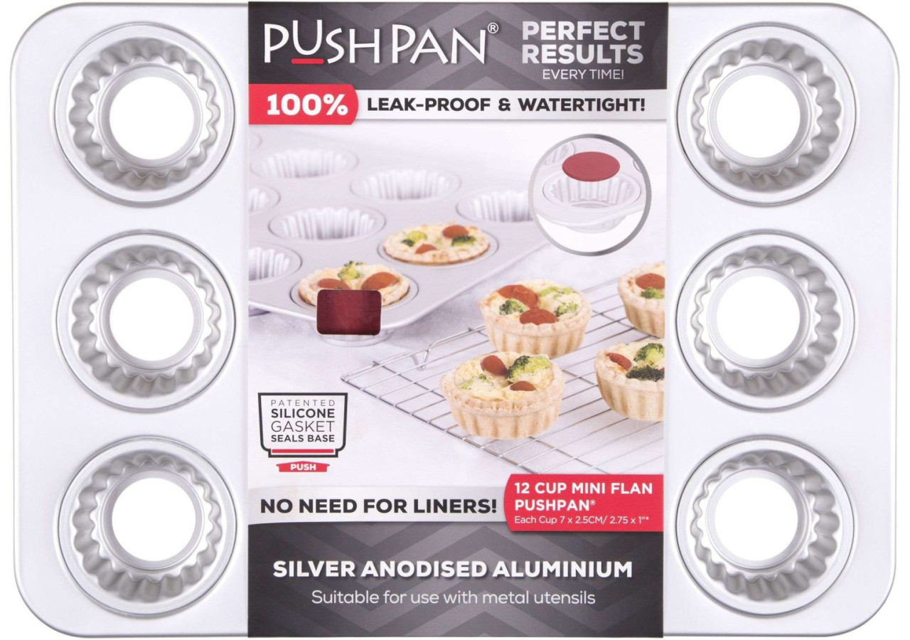 Moules à Cupcakes Mini Wham PushPan - 12 Pièces en Aluminium - WH 534607 - Wham