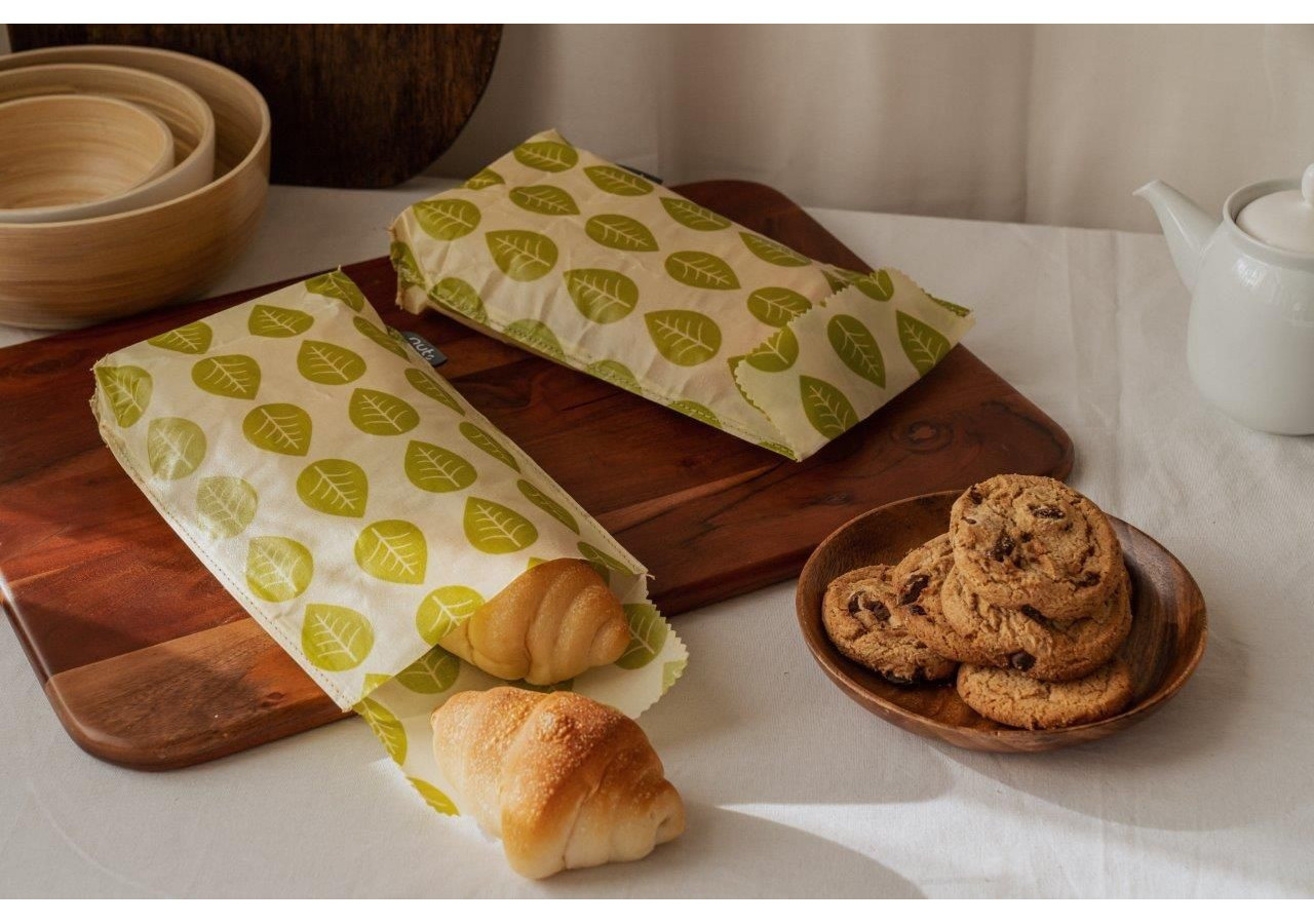 Set de 2 Sacs à Lunch en Cire Végétale - Écologiques et Durables - BW 741584 - Bee's Wax