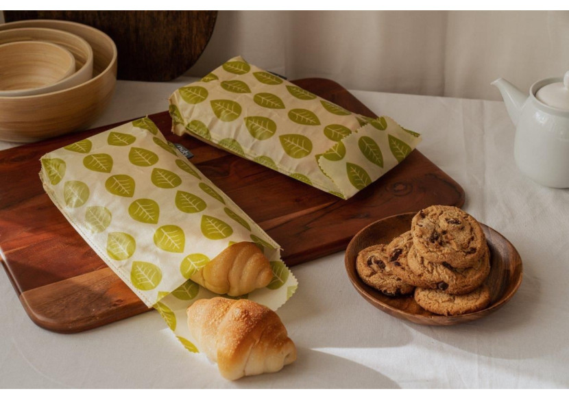 Set de 2 Sacs à Lunch en Cire Végétale - Écologiques et Durables - BW 741584 - Bee's Wax