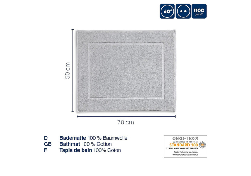 Tapis de Bain Ladessa - Gris Pierre 50x70 cm - KE 233111 - Kela Badkamer Tapis de Bain Ladessa - Gris Pierre 50x70 cm - KE 233111 - Kela Badkamer