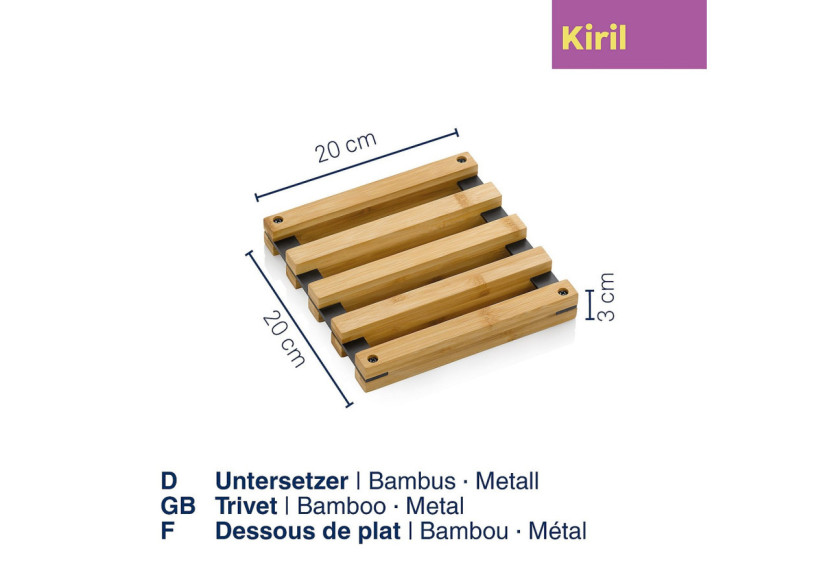 Dessous de Plat Kiril - Bambou 20x20 cm - KE 125959 - Kela Keuken