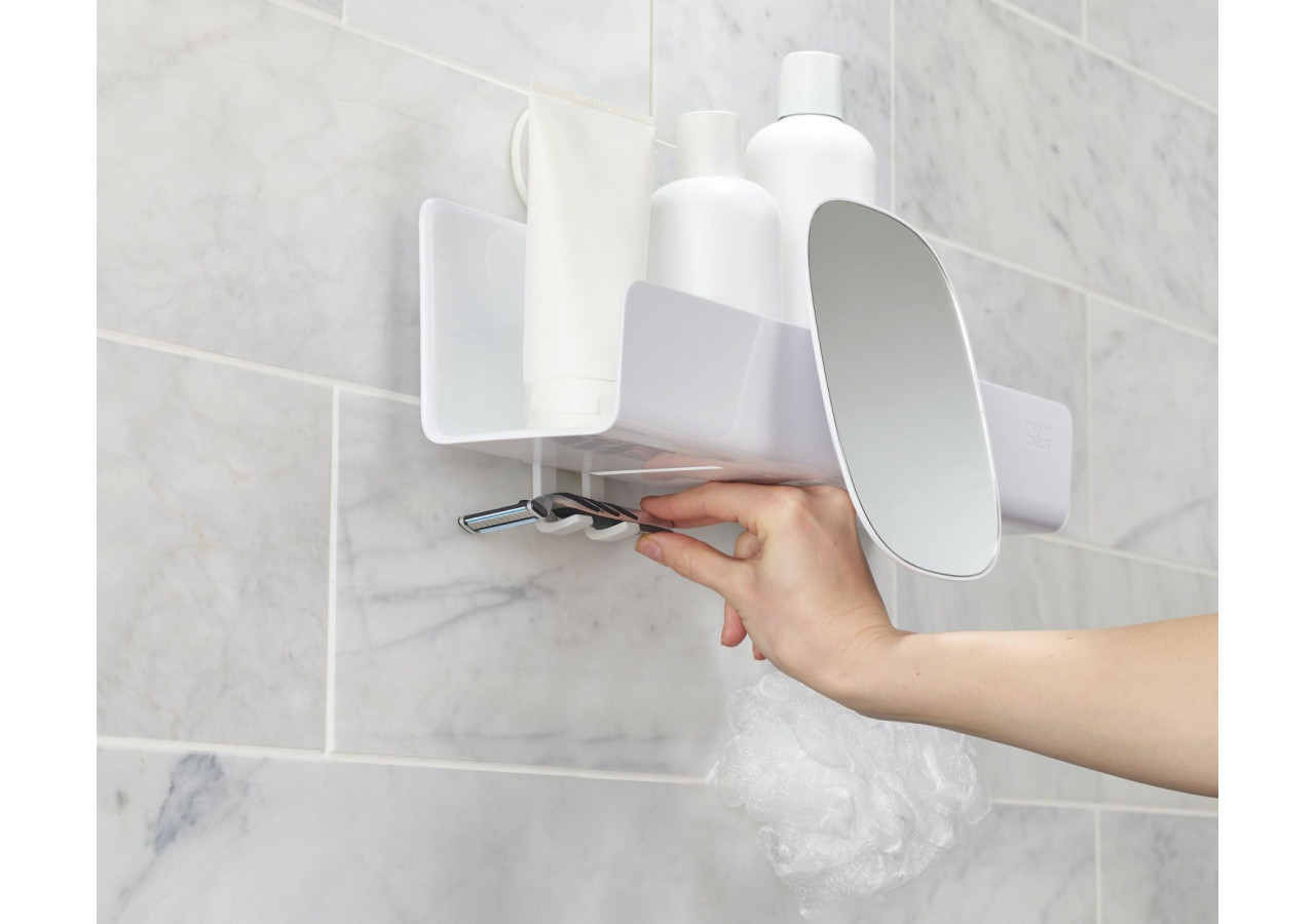 Organisateur de Douche EasyStore - Grand avec miroir et crochets - JJ 002874 - Joseph Joseph