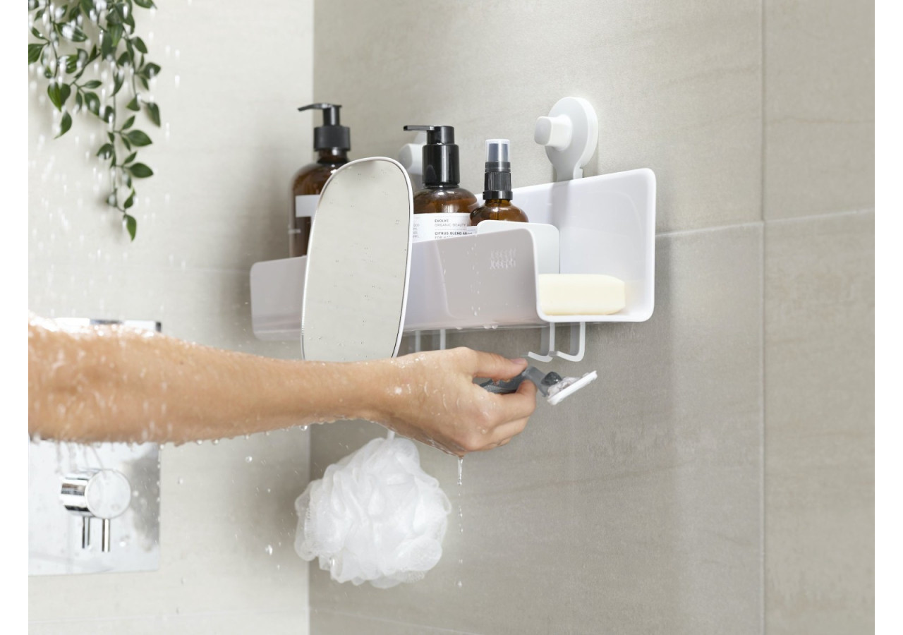 Organisateur de Douche EasyStore - Grand avec miroir et crochets - JJ 002874 - Joseph Joseph