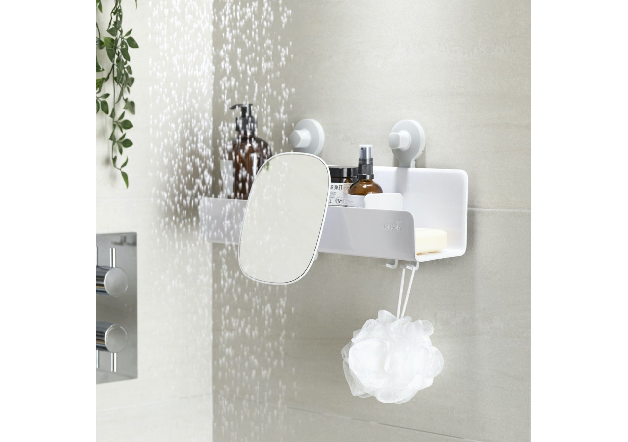 Organisateur de Douche EasyStore - Grand avec miroir et crochets - JJ 002874 - Joseph Joseph