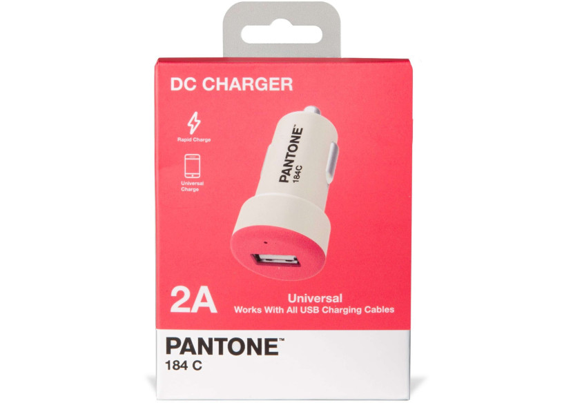 Chargeur de Voiture USB Pantone - 2.1A en Rouge - CE 361887 - Celly