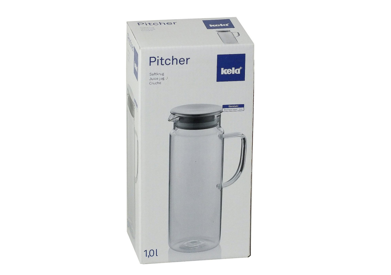 Carafe à jus Sapkan - Verre 1,6L avec couvercle en inox - KE 113987 - Kela Keuken