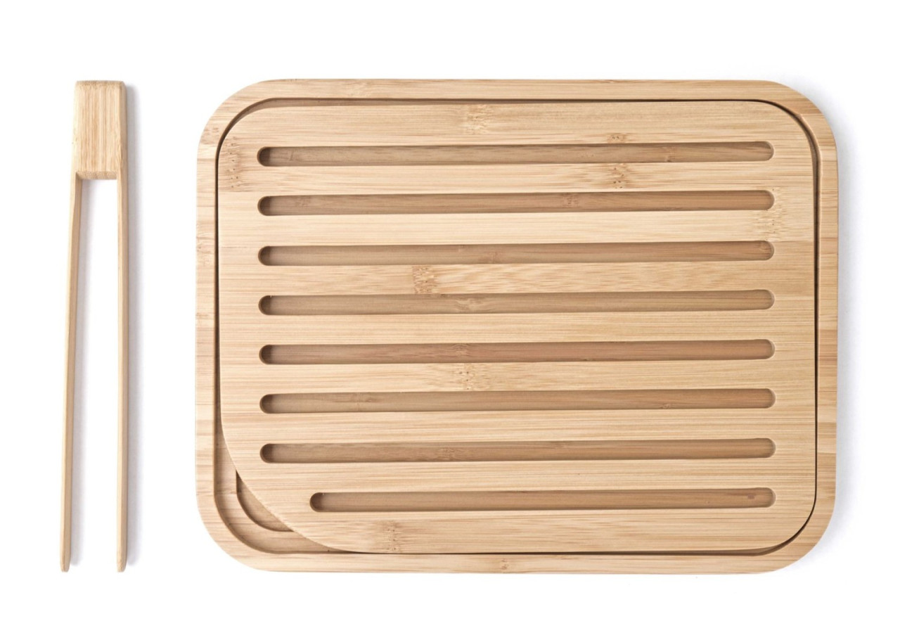 Planche à pain Bamboe - 26x20 cm avec pince à pain - PE 811550 - Pebbly