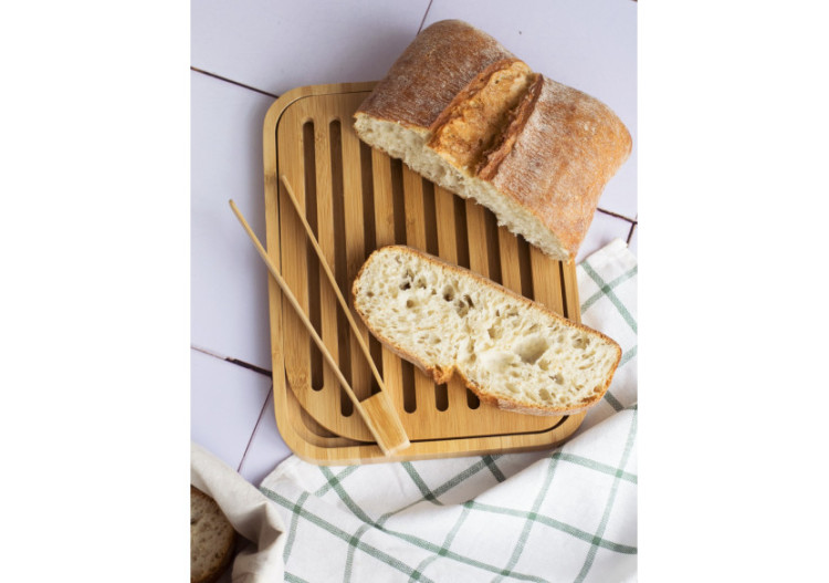 Planche à pain Bamboe - 26x20 cm avec pince à pain - PE 811550 - Pebbly 2