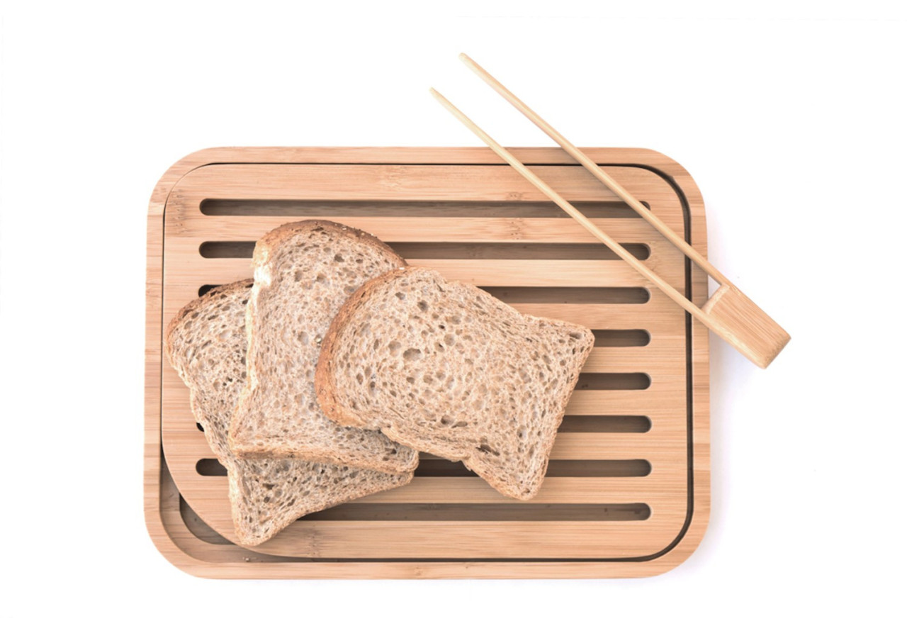 Planche à pain Bamboe - 26x20 cm avec pince à pain - PE 811550 - Pebbly