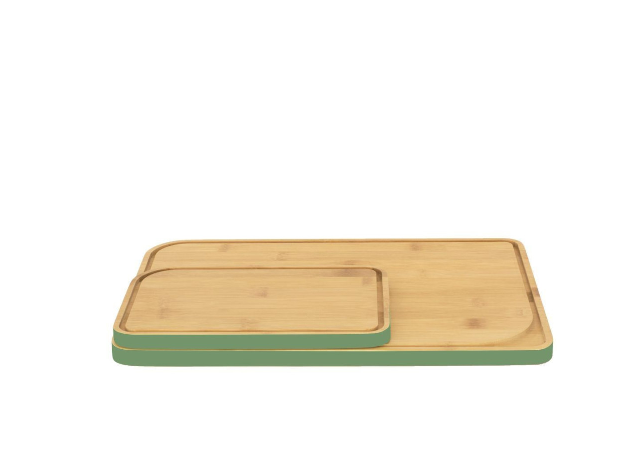 Ensemble de Planches à Découper - 2 en bambou avec rigole - PE 814490 - Pebbly