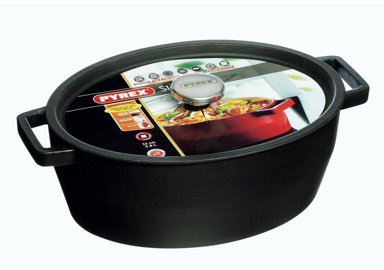 Braadpan Slowcook Ovale - Gietijzer, 5,8 litres - PY 266833 - Pyrex