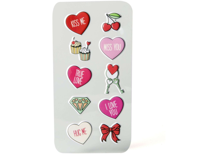 Autocollants Coeur 3D - Pour smartphone, PC et tablette - CE 739661 - Celly