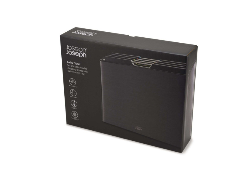Set de 4 planches à découper Folio - Acier Carbon Black - JJ 001204 - Joseph Joseph Set de 4 planches à découper Folio - Acier Carbon Black - JJ 001204 - Joseph Joseph