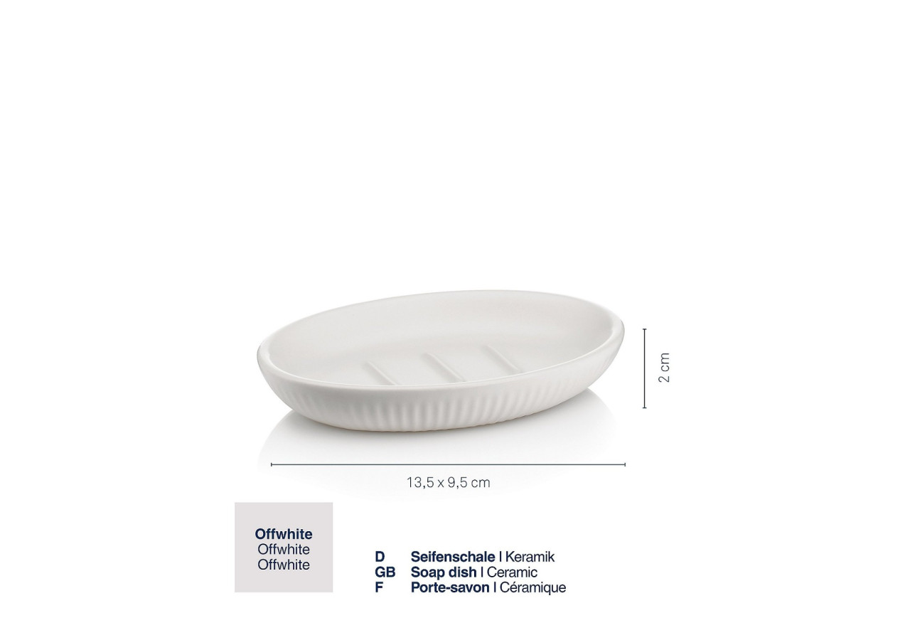 Support à Savon ADELE - Design élégant en céramique blanc cassé - KE 237300 - Kela Badkamer