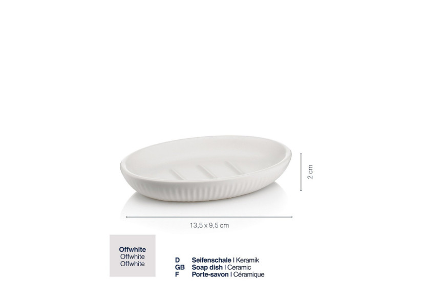 Support à Savon ADELE - Design élégant en céramique blanc cassé - KE 237300 - Kela Badkamer Support à Savon ADELE - Design élégant en céramique blanc cassé - KE 237300 - Kela Badkamer