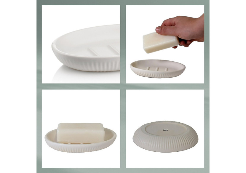 Support à Savon ADELE - Design élégant en céramique blanc cassé - KE 237300 - Kela Badkamer Support à Savon ADELE - Design élégant en céramique blanc cassé - KE 237300 - Kela Badkamer