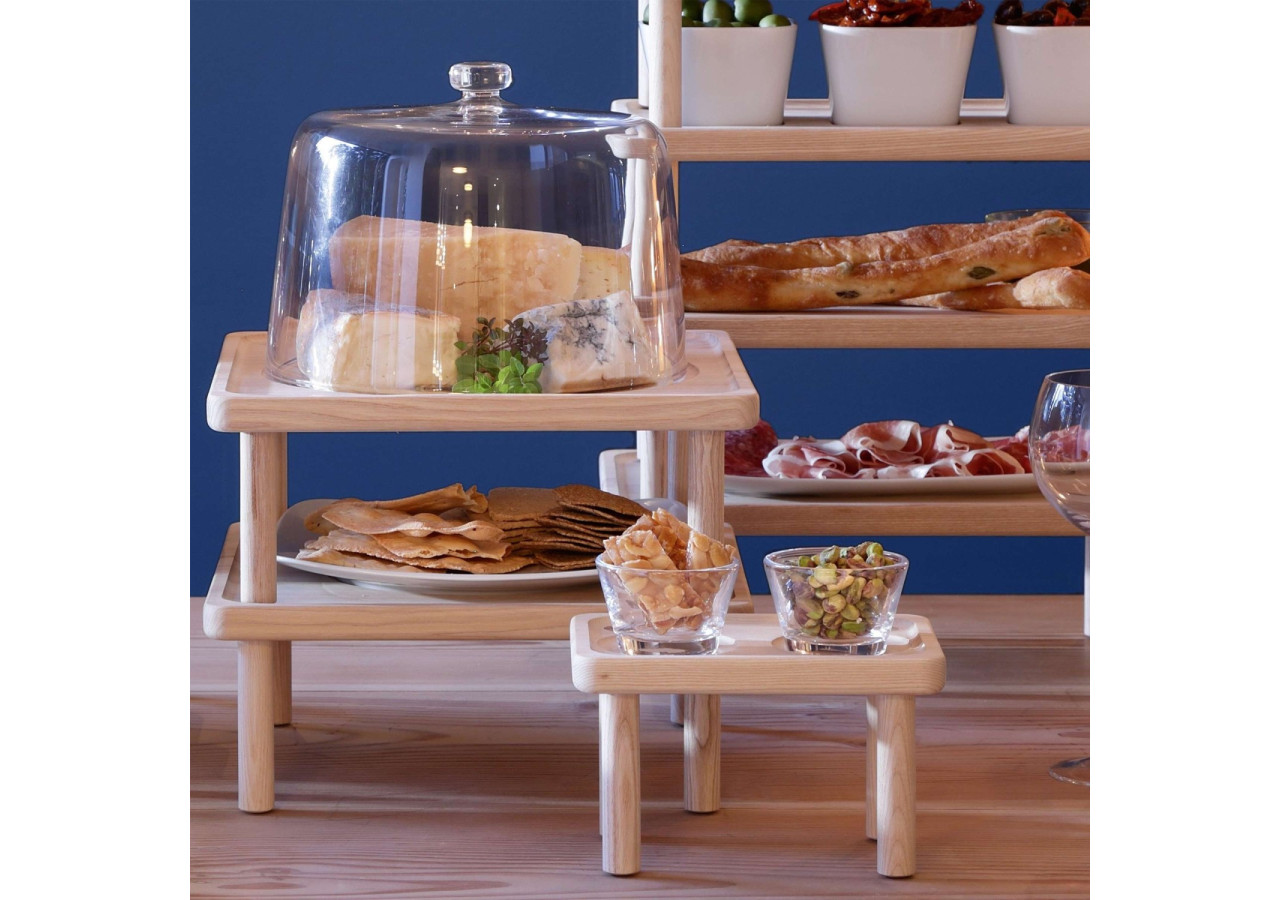 Set de Plateaux de Service STILT - Ensemble de 4 pièces en porcelaine et bois - LS 623875 - L.S.A.