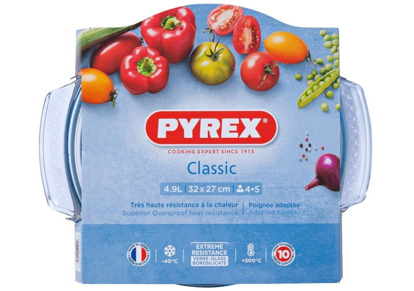 Plat OVEN CLASSIC - Ovale avec couvercle 4,9 litres en verre borosilicate - PY 002230 - Pyrex Plat OVEN CLASSIC - Ovale avec couvercle 4,9 litres en verre borosilicate - PY 002230 - Pyrex