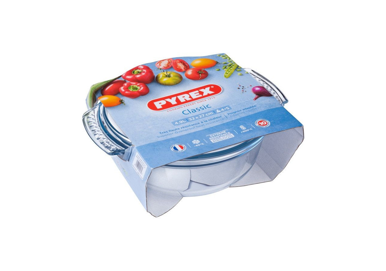 Plat OVEN CLASSIC - Ovale avec couvercle 4,9 litres en verre borosilicate - PY 002230 - Pyrex
