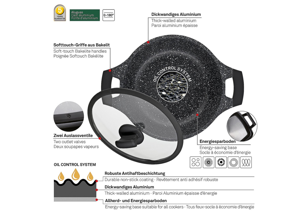 Cocotte STELLA NOVA - 3,5 litres avec couvercle et poignée Souftouch - KE 122194 - Kela Keuken