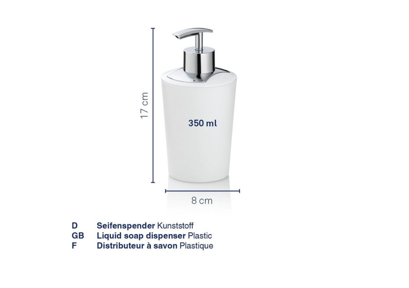 Distributeur de Savon Marta 350 ml - Élégance et Praticité - KE 241925 - Kela Badkamer Distributeur de Savon Marta 350 ml - Élégance et Praticité - KE 241925 - Kela Badkamer
