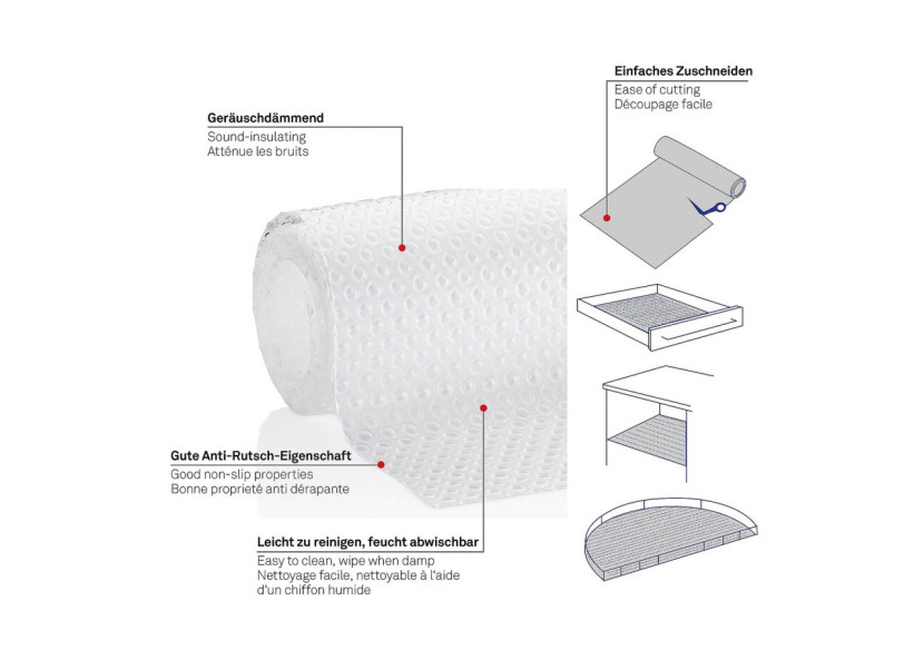 Tapis de Tiroir Soletta - Antidérapant et Flexible - KE 113901 - Kela Keuken