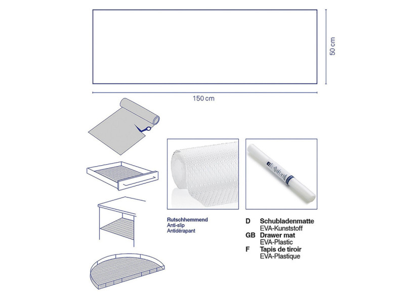 Tapis de Tiroir Soletta - Antidérapant et Flexible - KE 113901 - Kela Keuken