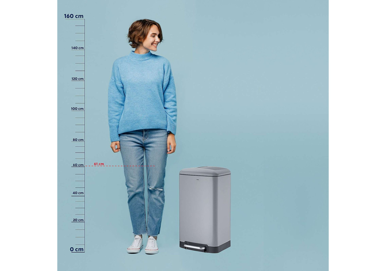 Poubelle Davino avec Pédale - 30 litres au design élégant - KE 109072 - Kela Badkamer