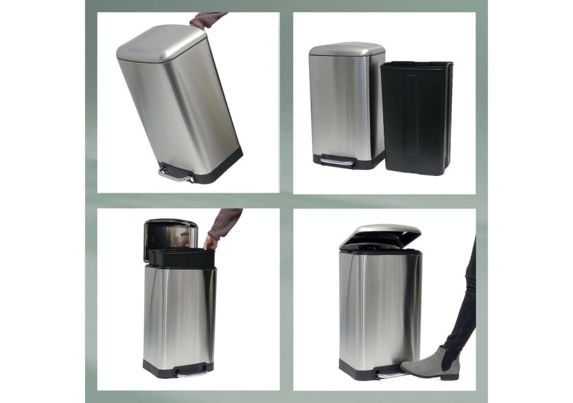 Poubelle Davino avec Pédale - 30 litres au design élégant - KE 109072 - Kela Badkamer Poubelle Davino avec Pédale - 30 litres au design élégant - KE 109072 - Kela Badkamer