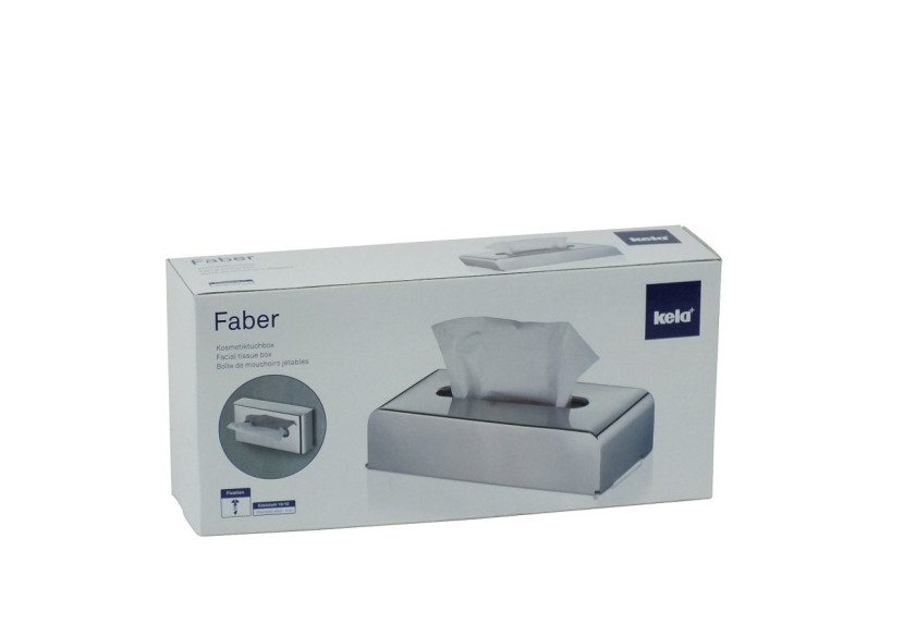 Boîte à Mouchoirs Faber - Design moderne en acier inoxydable - KE 228605 - Kela Badkamer Boîte à Mouchoirs Faber - Design moderne en acier inoxydable - KE 228605 - Kela Badkamer
