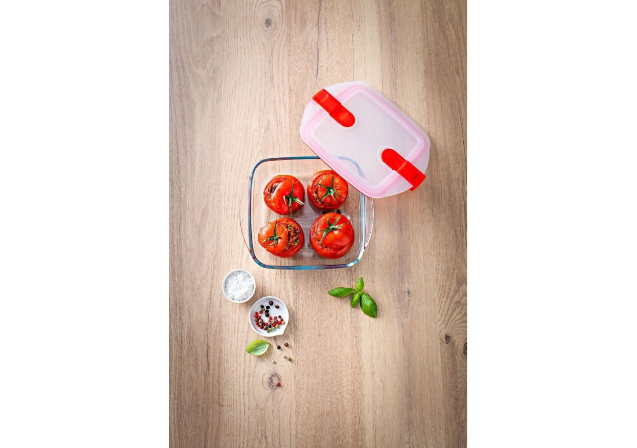 Container Alimentaire Cook & Heat - Verre Borosilicate 25 x 22 cm avec Couvercle - PY 279635 - Pyrex