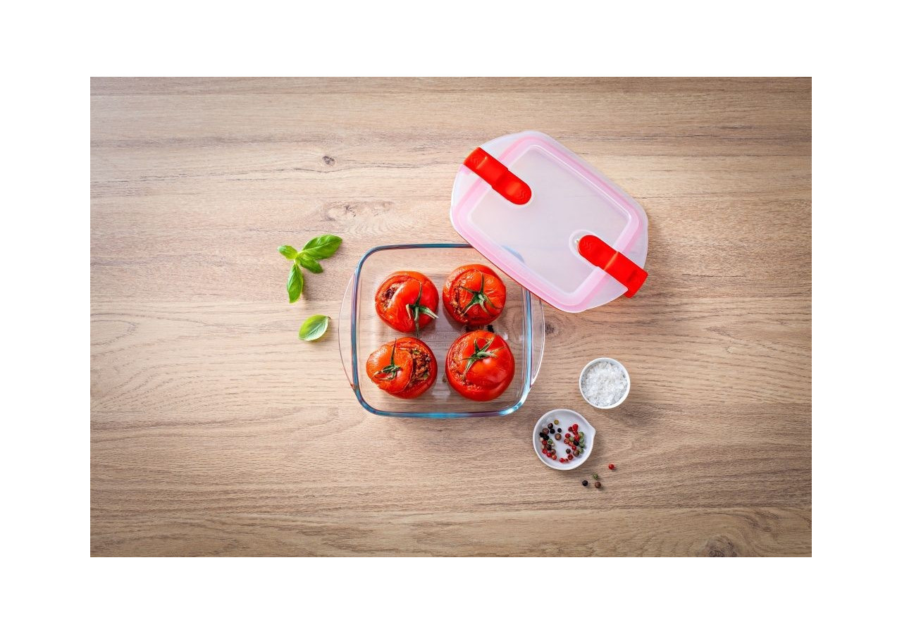 Container Alimentaire Cook & Heat - Verre Borosilicate 25 x 22 cm avec Couvercle - PY 279635 - Pyrex