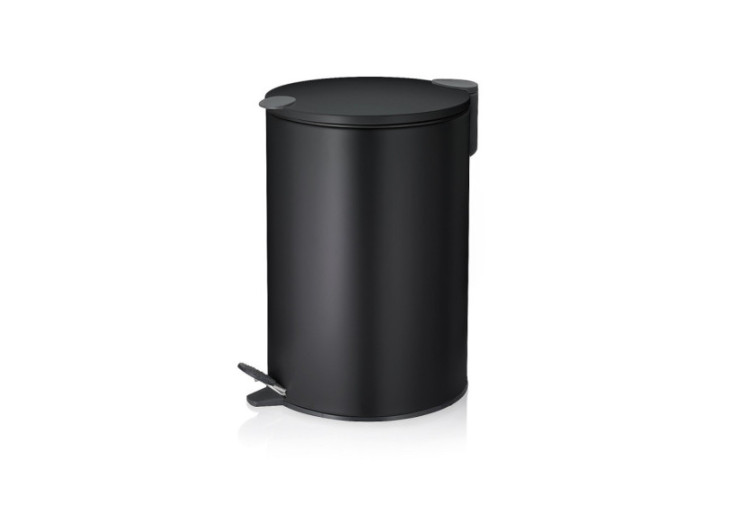 Poubelle Pédale Mats - 12L en Métal Noir - KE 106422 - Kela Badkamer