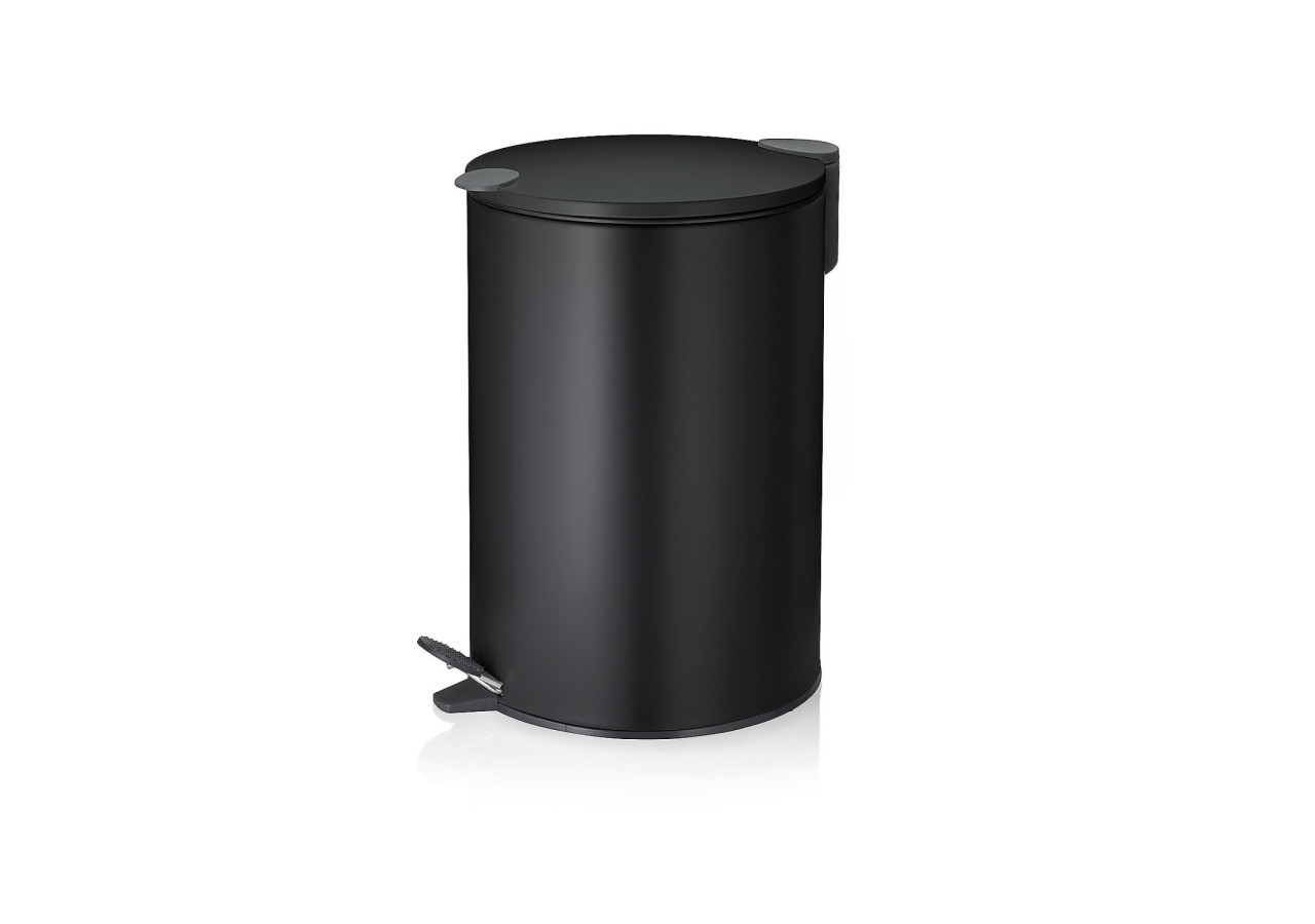 Poubelle Pédale Mats - 12L en Métal Noir - KE 106422 - Kela Badkamer