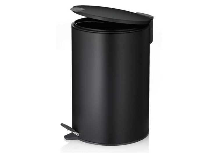 Poubelle Pédale Mats - 12L en Métal Noir - KE 106422 - Kela Badkamer 2