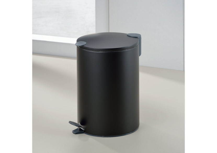 Poubelle Pédale Mats - 12L en Métal Noir - KE 106422 - Kela Badkamer Poubelle Pédale Mats - 12L en Métal Noir - KE 106422 - Kela Badkamer