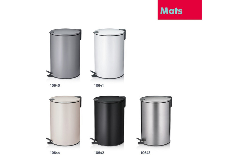 Poubelle Pédale Mats - 12L en Métal Noir - KE 106422 - Kela Badkamer Poubelle Pédale Mats - 12L en Métal Noir - KE 106422 - Kela Badkamer
