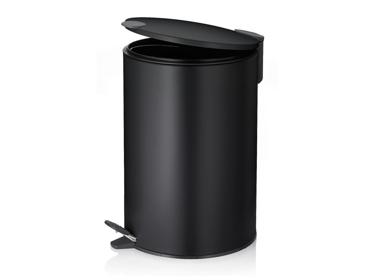 Poubelle Pédale Mats - 12L en Métal Noir - KE 106422 - Kela Badkamer